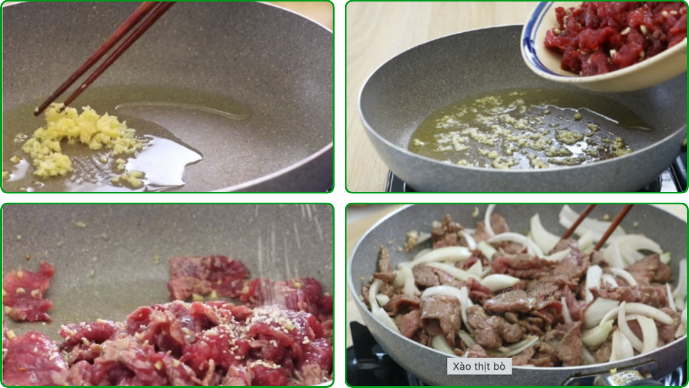 Xào thịt bò